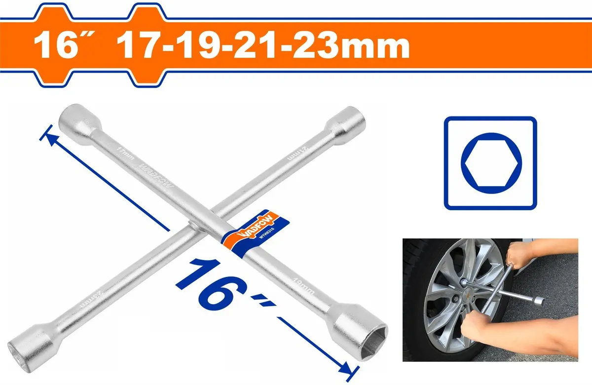 مفتاح عجل صليبة من وادفو، 17-19-21-23 مم ،16 بوصة، WTH8316