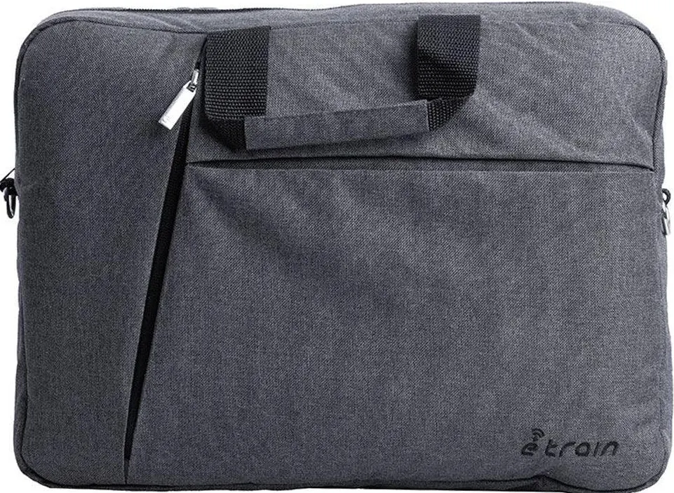 E-Train Messenger Laptop Shoulder Bag ,15.6 In , Nylon, Gray, BG11A
