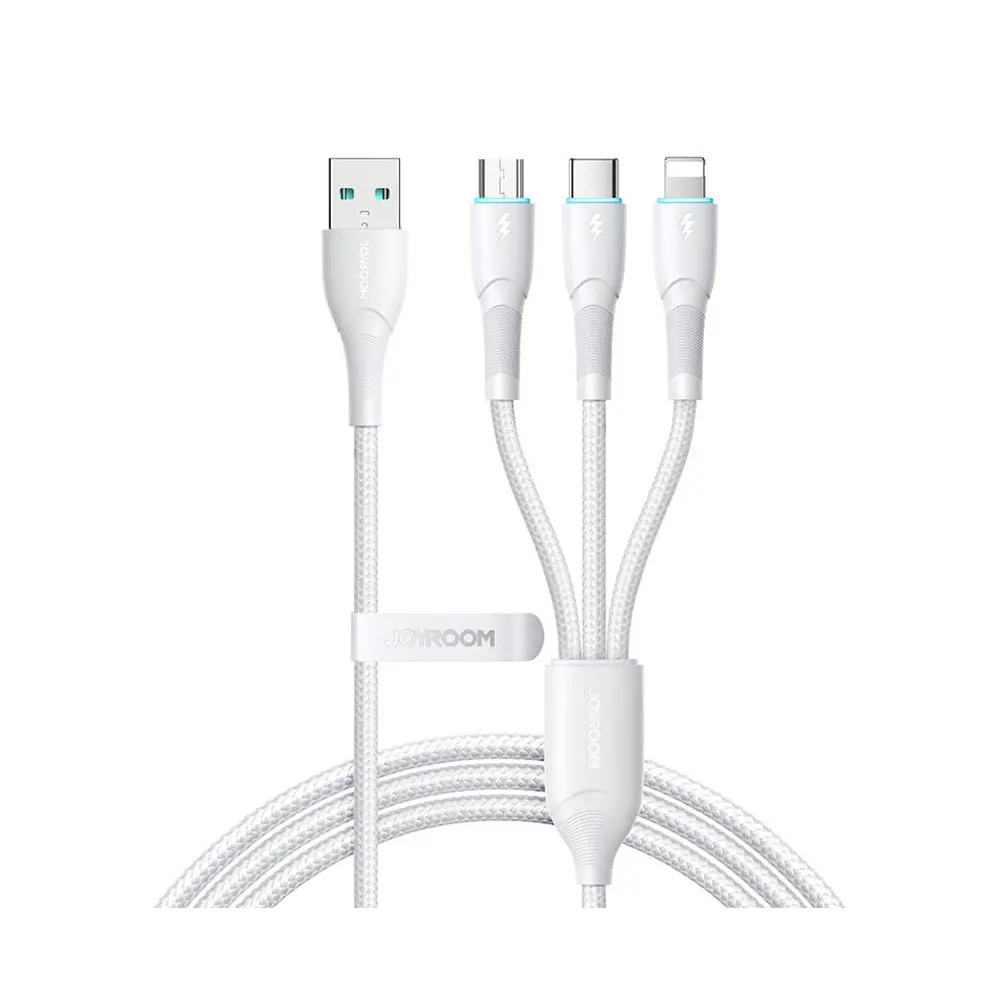 Joyroom Fast Charging 3-In-1 Data Cable , Multicolor , 3.5A , 1.2M , A33