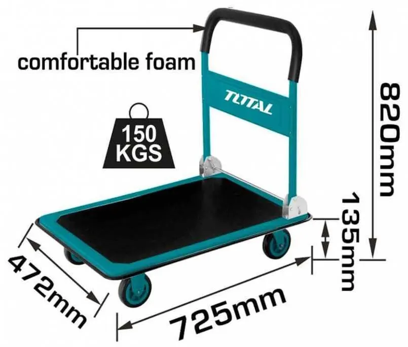 Total Hand Truck, Foldable, 150kg, THTHP-11502