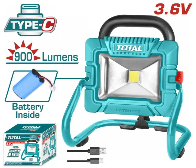 كشاف واجهة ببطارية توتال تولز، لمبة ليد، 3.6 فولت، إضاءة بيضاء، تركواز، TRLF4415