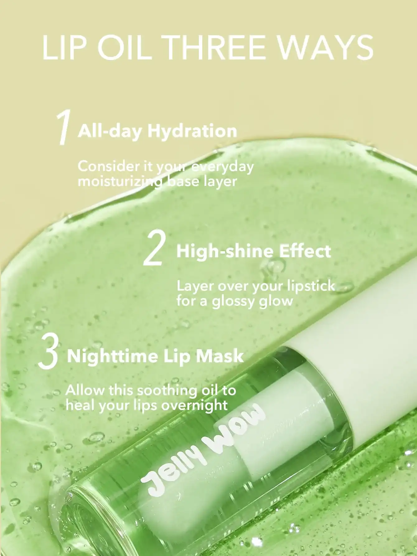 SHEGLAM JELLY WOW HYDRATING OIL, GREEN APPLE ENVY