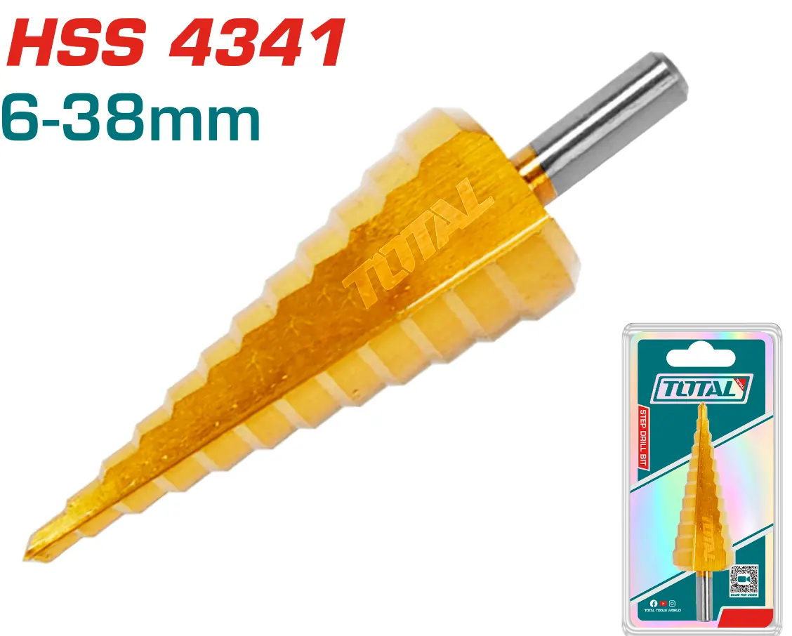 بنطة مدرجة كعب مسدس من توتال تولز ، لثقب المعادن ،6-38مم،TAC7563801