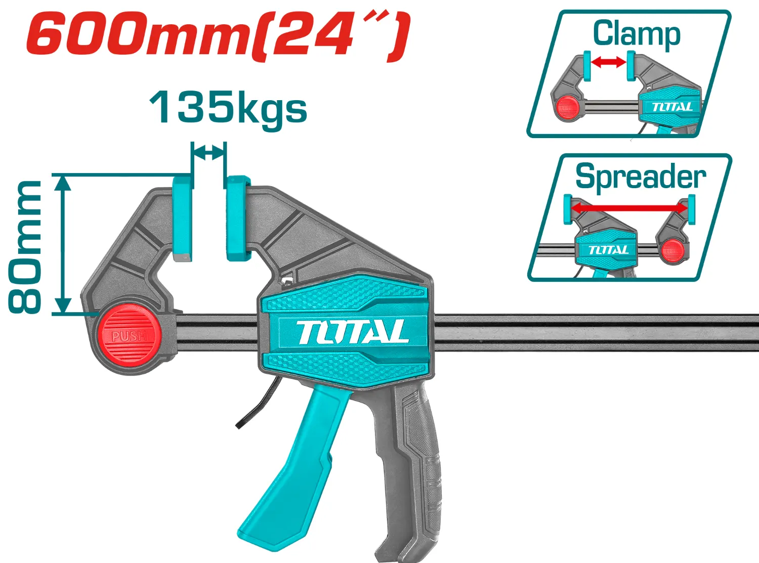 قمطة يدوية اوتوماتيك توتال تولز،24 بوصة،60 سم، THT1346802