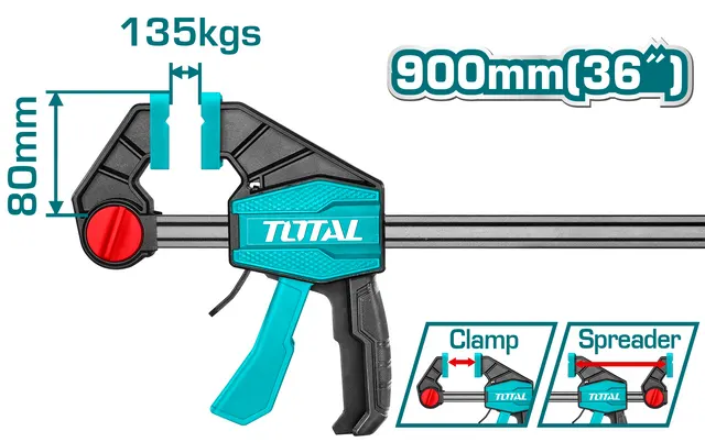 قمطة يدوية اوتوماتيك توتال تولز،36 بوصة،90 سم، THT1346803