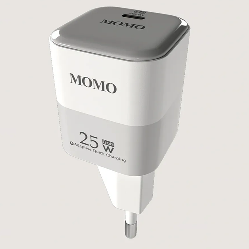 شاحن مومو ميني شحن سريع ، خاصية جان تيربو ، يو اس بي- سي، 25 وات ، ابيض ، MO-066605