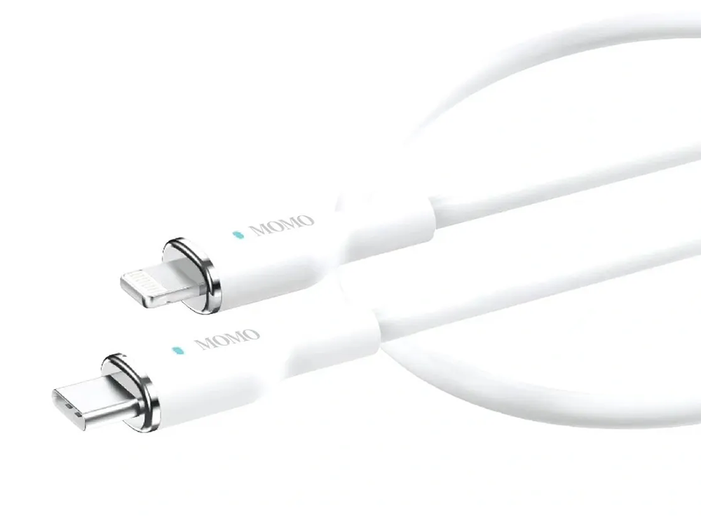 كابل شحن سريع من مومو، USB-C To Lightning، 27 وات، أبيض، MO-011103
