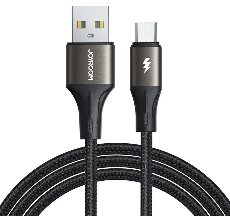 Joyroom Light-Speed Series ,Fast Charging Data Cable , USB-A To Micro, 1.2M , 3A , Black ,SA25