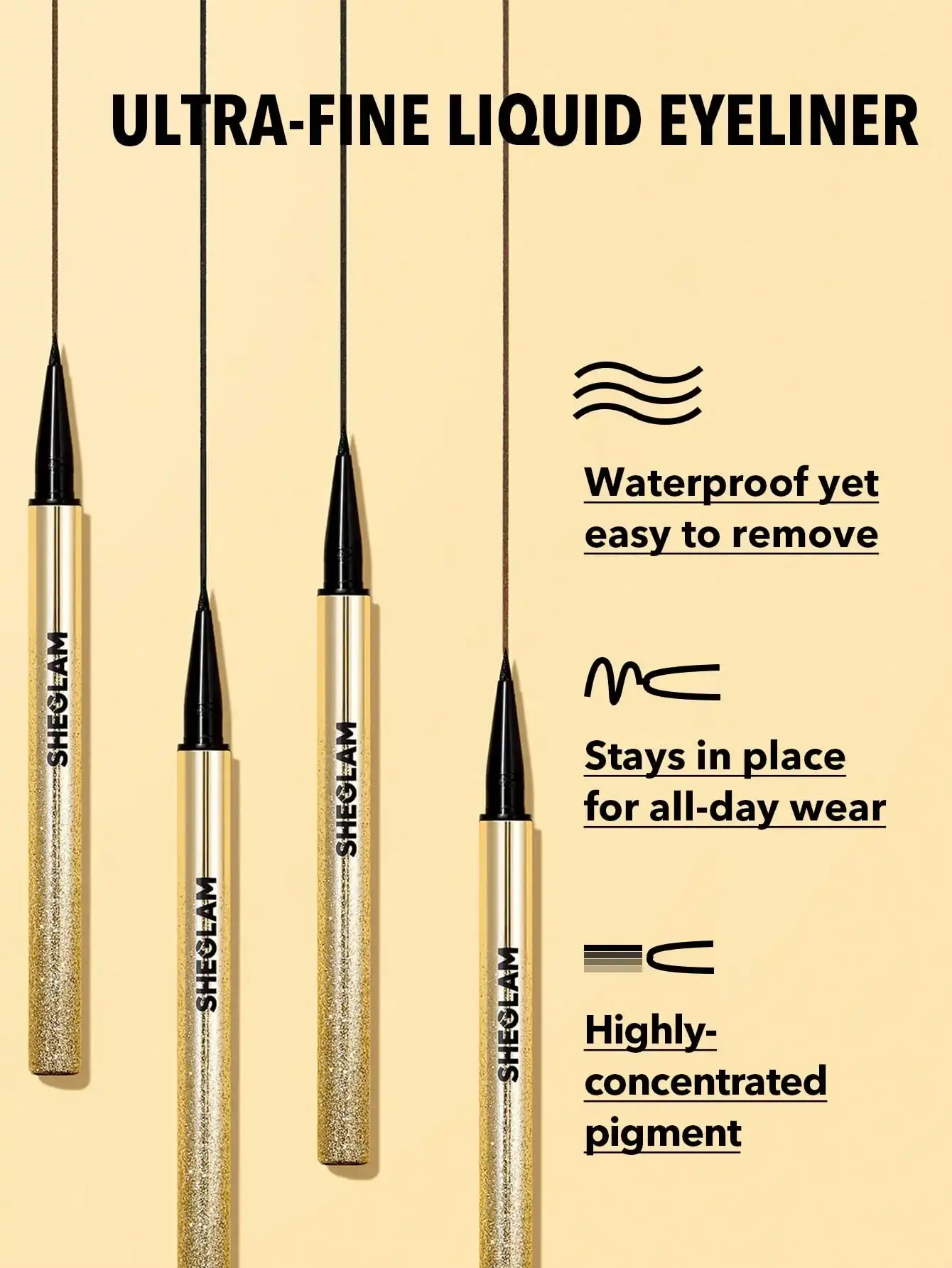 SHEGLAM LINE & DEFINE WATERPROOF LIQUID EYELINER, BROWN