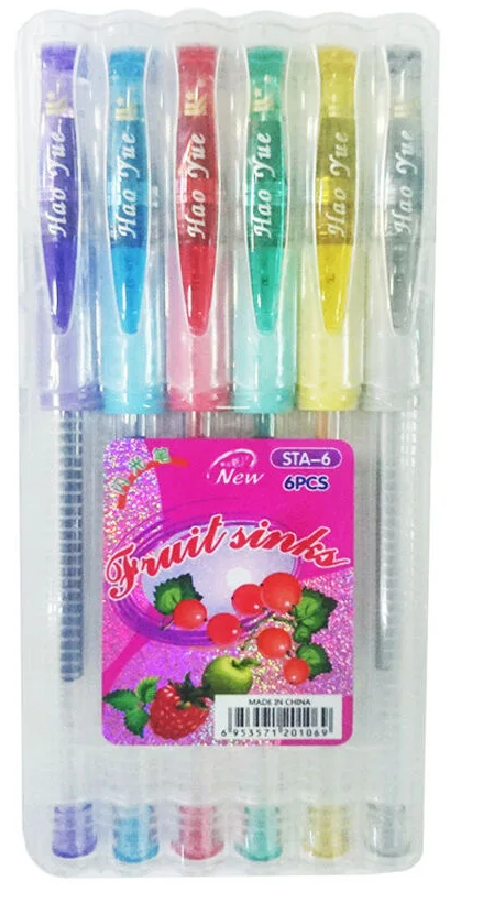 Glitter pen set , 6 colors