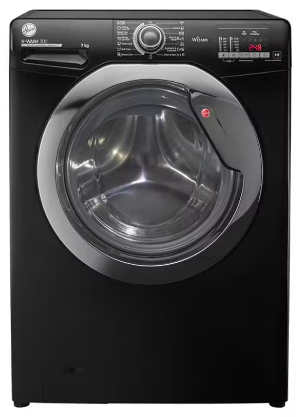 غسالة هوفر فول اتوماتيك، تحميل امامي، 7 كجم ، 1100 دورة في الدقيقة، شاشة رقمية، اسود ، H3WS173DC3B-ELA