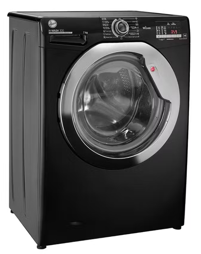 Hoover Full Automatic Washing Machine ,Front loading, 7kg , 1100 Rpm , Digital Screen , Black , H3WS173DC3B-ELA