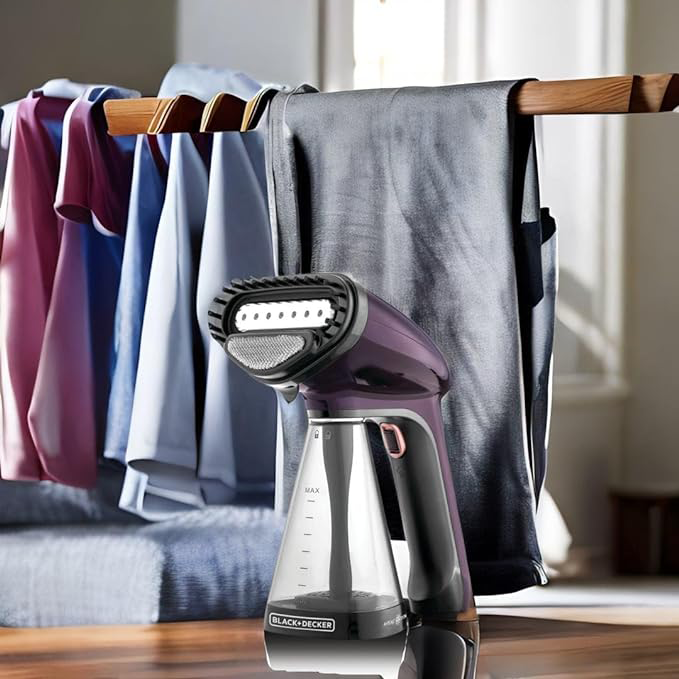 Black & Decker Portable Steam Iron, 1500W, 260 ml Water Tank, Purple ,( Ansia Warranty ), HST1500