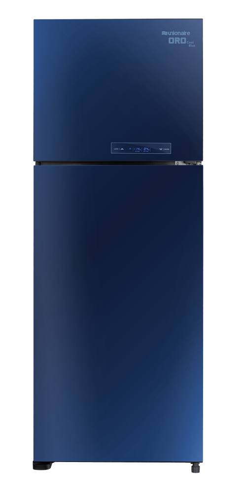 ثلاجة يونيون اير نوفروست, يوني اورو كول , 545 لتر ,2 باب زجاج , شاشة ديجيتال , أزرق , URN-650LBG110A-DH