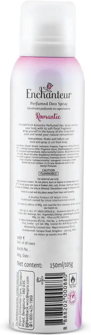 ENCHANTEUR PERFUMED DEODORANT RAMANTIC, 150ML