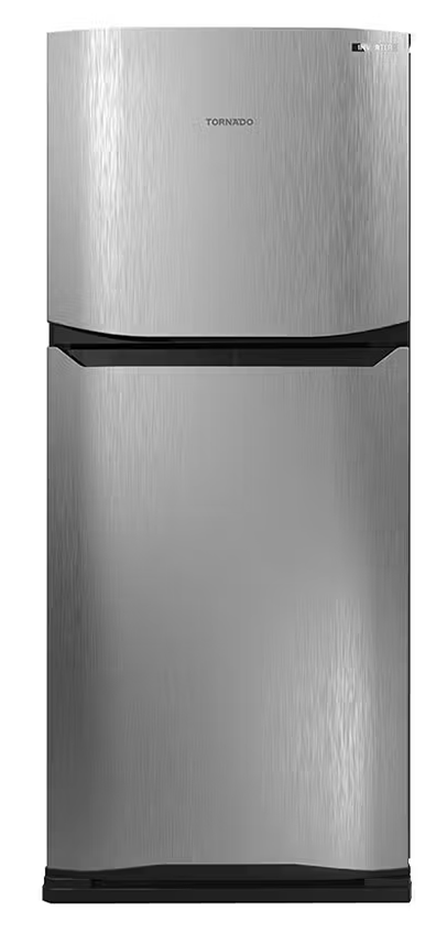 Tornado No Frost Refrigerator, 304 Liters, 2 Doors, Inverter, Silver , RF-33FTV-SL