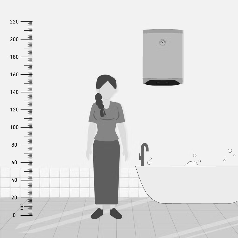 Tornado Electric Water Heater, 55 Liters, Digital Screen, Stainless Steel Tank, Beige, EWH-S55CSE-F