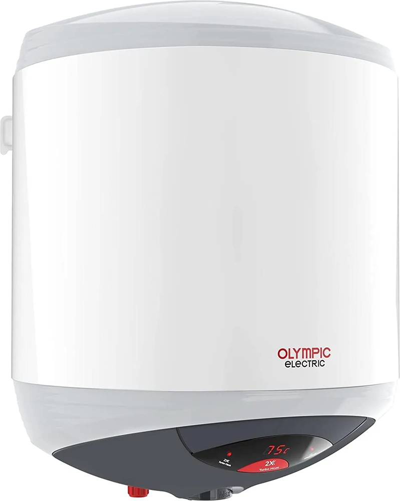 Olympic Hero Turbo Electric Water Heater, 100 Liters, Digital Screen, White, 945105439