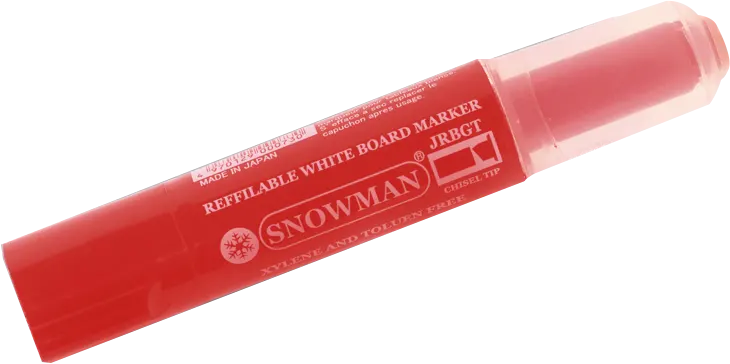 Snowman Whiteboard Cartridge Marker, 1 Piece , Red, JRBGT-002