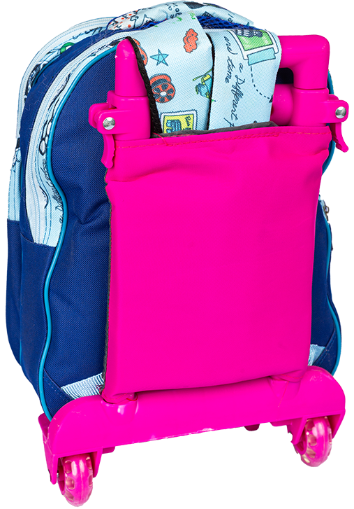 Girls' Bag, Princess Graphics, Wheel, Pink