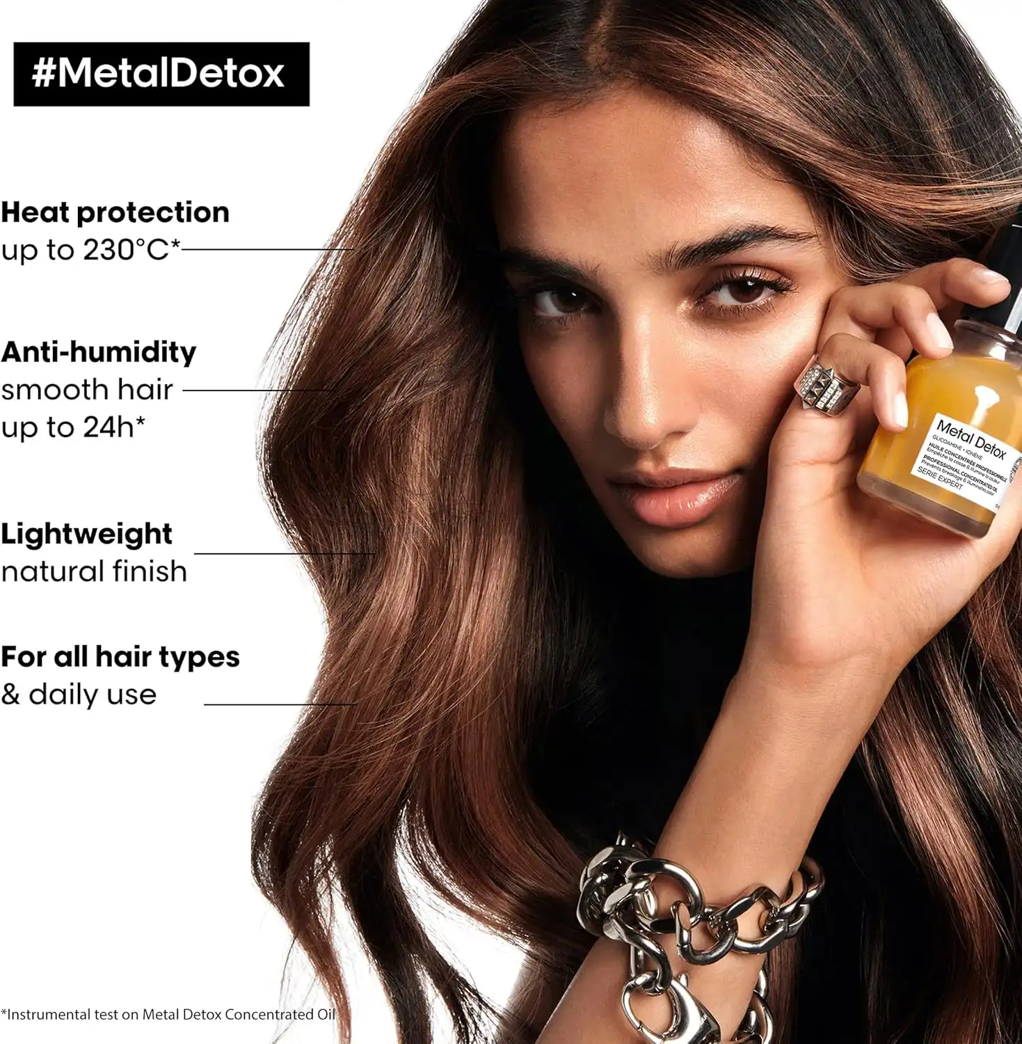 L’Oréal Paris Professionnel Metal Detox Concentrated Oil for Soft, Shiny, Silky Hair, Fast-absorbing, For All Hair Types, 50 ml