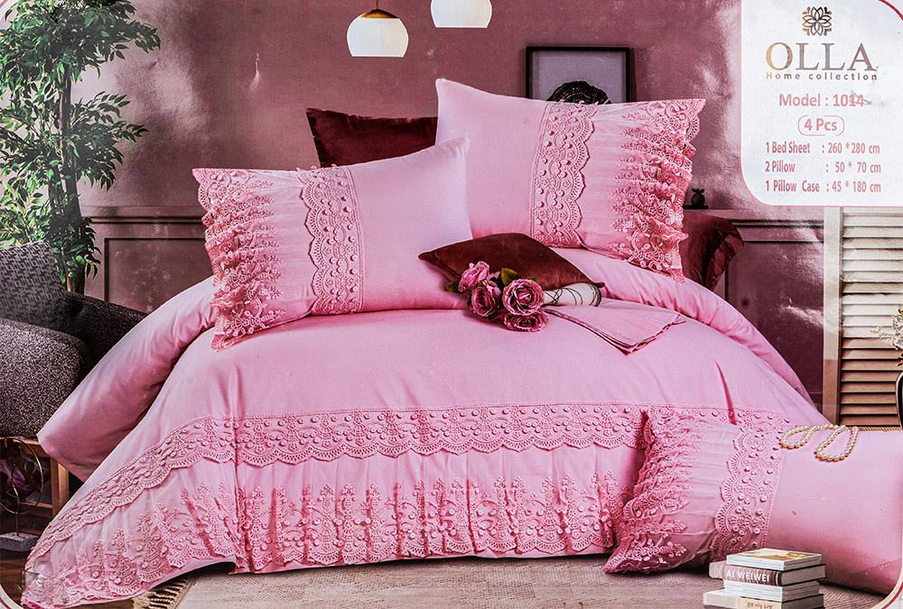 Olla Bed Sheet Set , Size 260*280 cm , 4 Pieces, Multicolor , 1014
