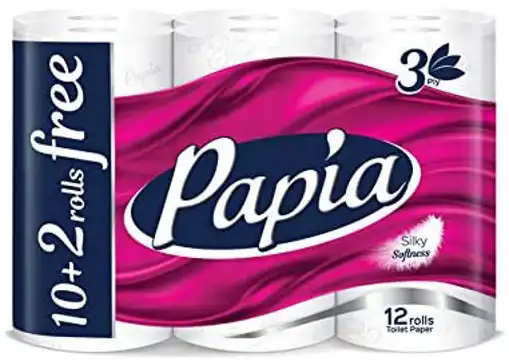 Papia 3Ply Pure&Soft Compressed 10+2 Roll