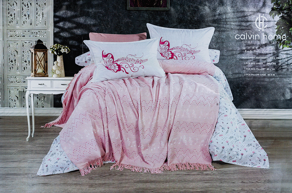 Calvin Home Bed Sheet Set, Size 260x240 cm , 5 Pieces, Multicolor