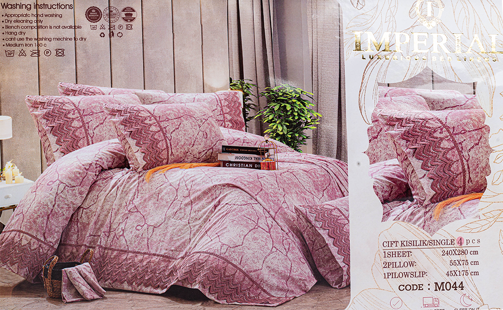 Imperial Velv Bed Sheet Set, 280x240 cm, 4 Pieces, Multicolor, M044