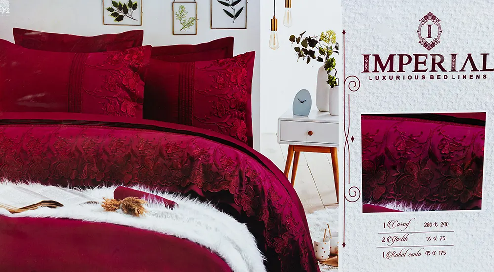 Imberial Velve Bed Sheet Set, 240x280 cm, 4 Pieces, Multicolor , M025