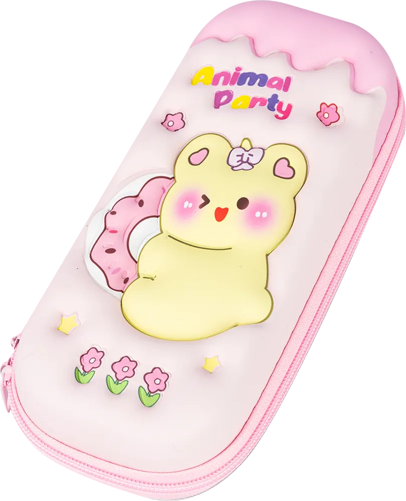 Dimple Teddy Bear Pencil Case, Multi-Color D 6669