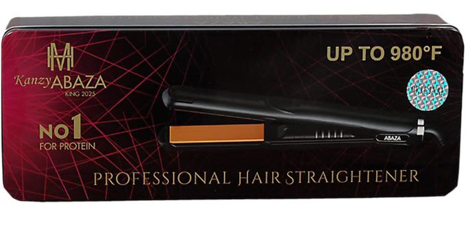 Hair straightener, ceramic plates, 750 degrees, black، ABAZA KING2025 980F