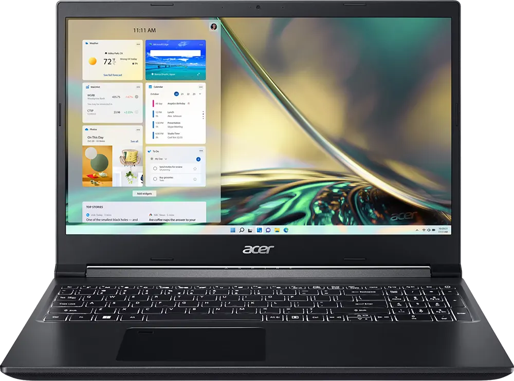 لابتوب ايسر اسباير 7 A715-43G معالج AMD Ryzen 5-5625U، رامات 8 جيجابايت، هارد ديسك 512 جيجابايت SSD ، شاشة  مقاس 15.6 بوصة FHD ، كارت شاشة NVIDIA GeForce RTX 3050 سعة 4 جيجابايت، اسود فحمي