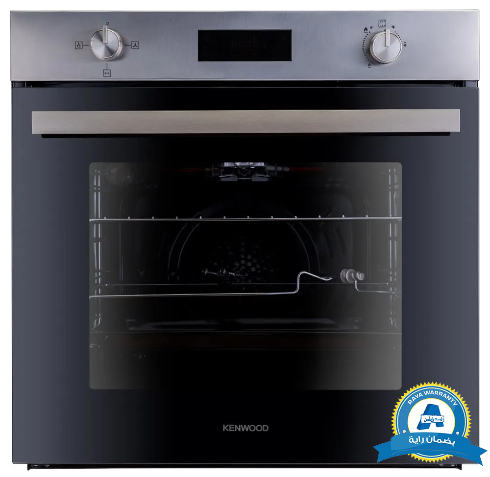 Kenwood Built-in Oven, 60 cm, Gas, 71 liters, Digital Screen, Fan, Grill, Black x Silver, Raya Warranty, OVG60.100SS
