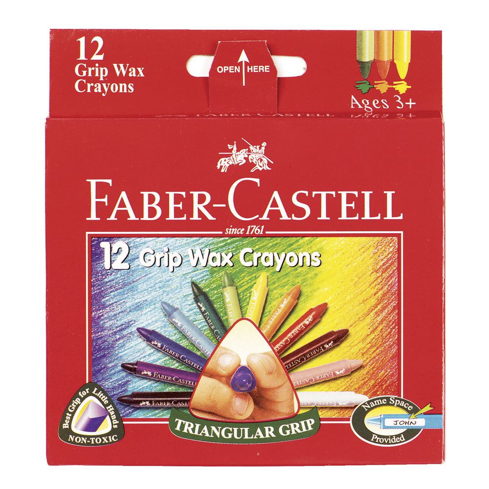 Faber-Castell grip Triangular 11 cm Wax Crayons  Set of 12