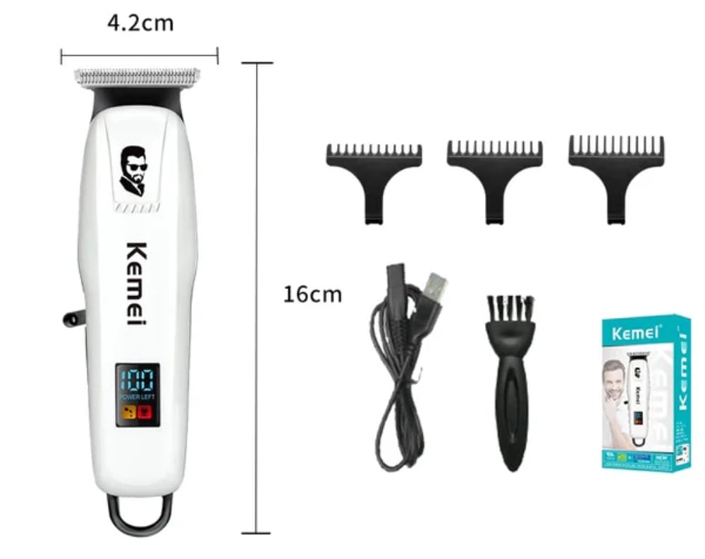 Kemei Men's Electric Shaver, White, KM-PG232