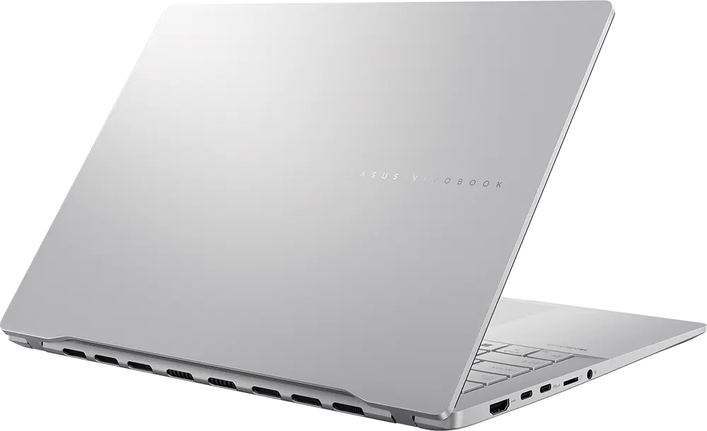 Laptop Asus VivoBook S 14 OLED M5406UA-QD055W AMD Ryzen 9-8945HS, 16GB RAM, 512GB SSD Hard Disk, AMD Radeon Integrated Graphics Card, 14.0" WUXGA OLED Display, Windows 11 Home, Cool Silver