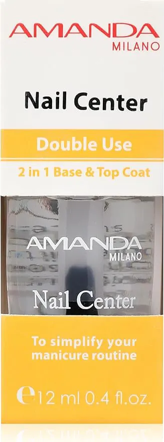 AMANDA NAIL CENTER DOUBLE USE 2 IN 1 BASE & TOP COAT, 12ML