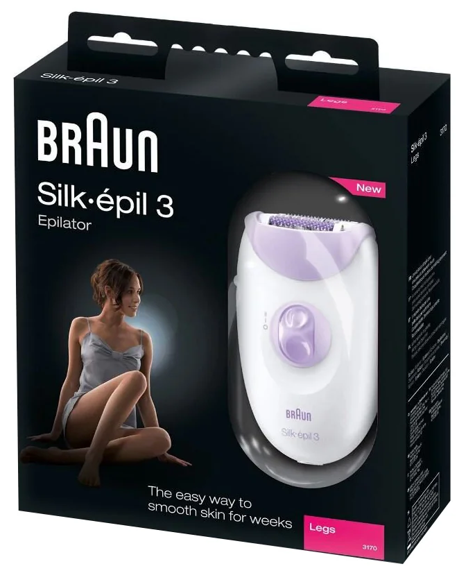 Braun Silk epil 3 Epilator for Women, White and Purple , 3170