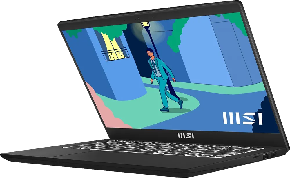 Laptop MSI Modern 14 C12MO-1073XEG, Intel® Core™ i7-1255U, 12th Gen, 8GB RAM, 512GB SSD Hard Disk, Intel® Iris xe Integrated Graphics Card, 14 inch FHD Display, Dos, Classic Black