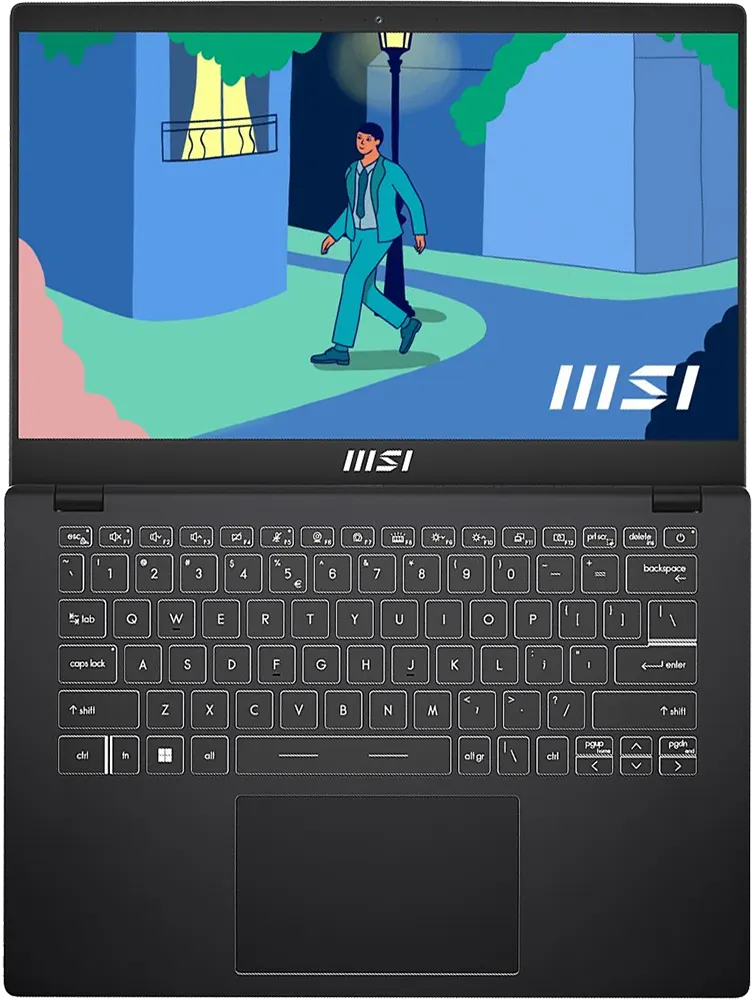 Laptop MSI Modern 14 C12MO-1073XEG, Intel® Core™ i7-1255U, 12th Gen, 8GB RAM, 512GB SSD Hard Disk, Intel® Iris xe Integrated Graphics Card, 14 inch FHD Display, Dos, Classic Black
