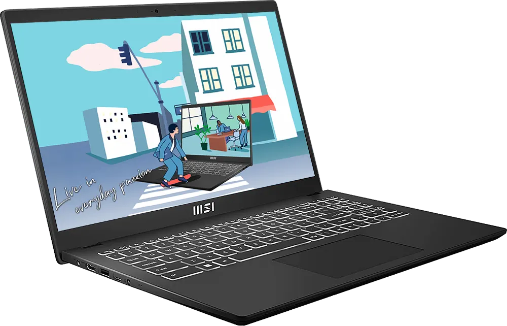 Laptop MSI Modern 15 H B13M-088XEG, Intel® Core™ i7-13620H, 13th Gen, 8GB RAM, 512GB SSD Hard Disk, Intel® Iris xe Integrated Graphics Card, 15.6 inch FHD Display, Dos, Classic Black