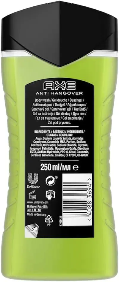 AXE SHOWER GEL ANTI HANGOVER , 250 ML