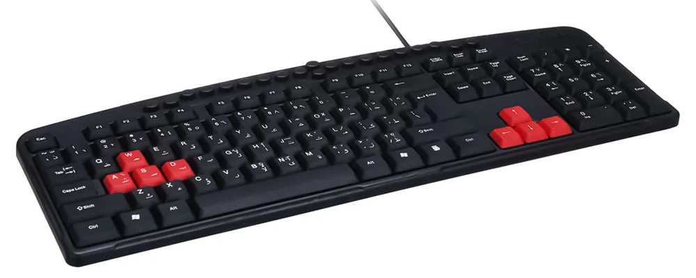 Gamma Wired Keyboard English & Arabic ,104 Keys ,USB , Black , K-16