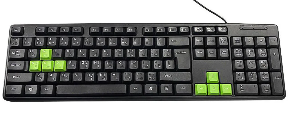 Gamma Wired Keyboard English & Arabic ,104 Keys ,USB , Black , K-15