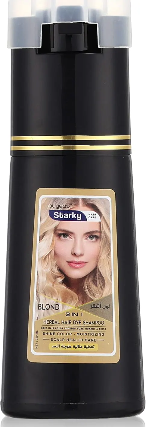 Starky herbal hair dye shampoo 3 in1 shine color, blond , 250 ML