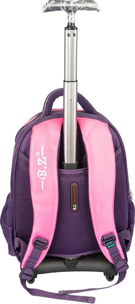 BZ Girl's School Bag , Raya and Dragon Graphics , 16.5 Inch , Wheel , Pink * Purple