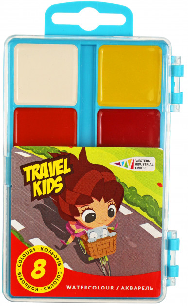 Travel Kids Gouache Color Palette, 8 Colors, Assorted Colors