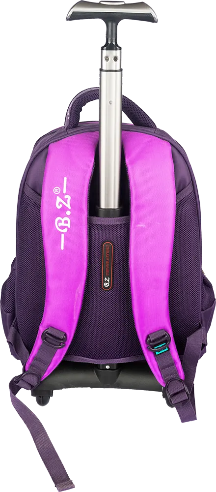 BZ Girl's School Bag , Frozen Graphics , 16.5 Inch , Wheel , Purple