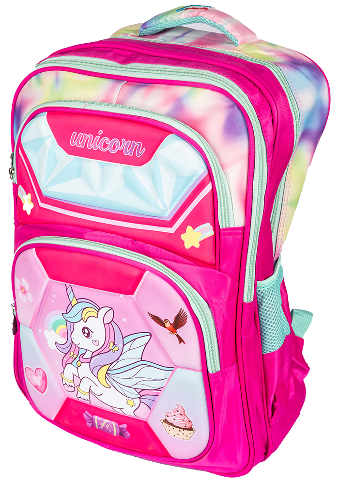 Valerio Girls School Bag, Unicorn Graphics, 18 Inch , Pink , 2409-18